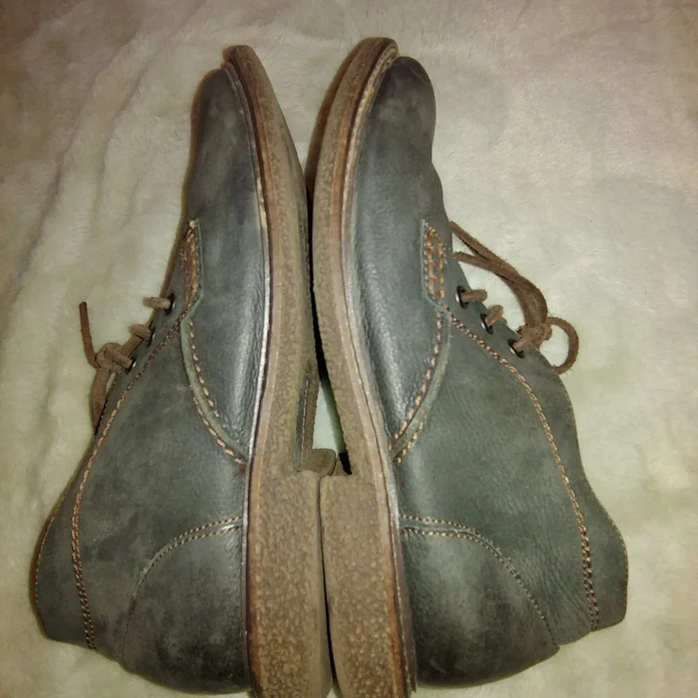 Johnston & Murphy gray black men's leather casual lace shoe 8